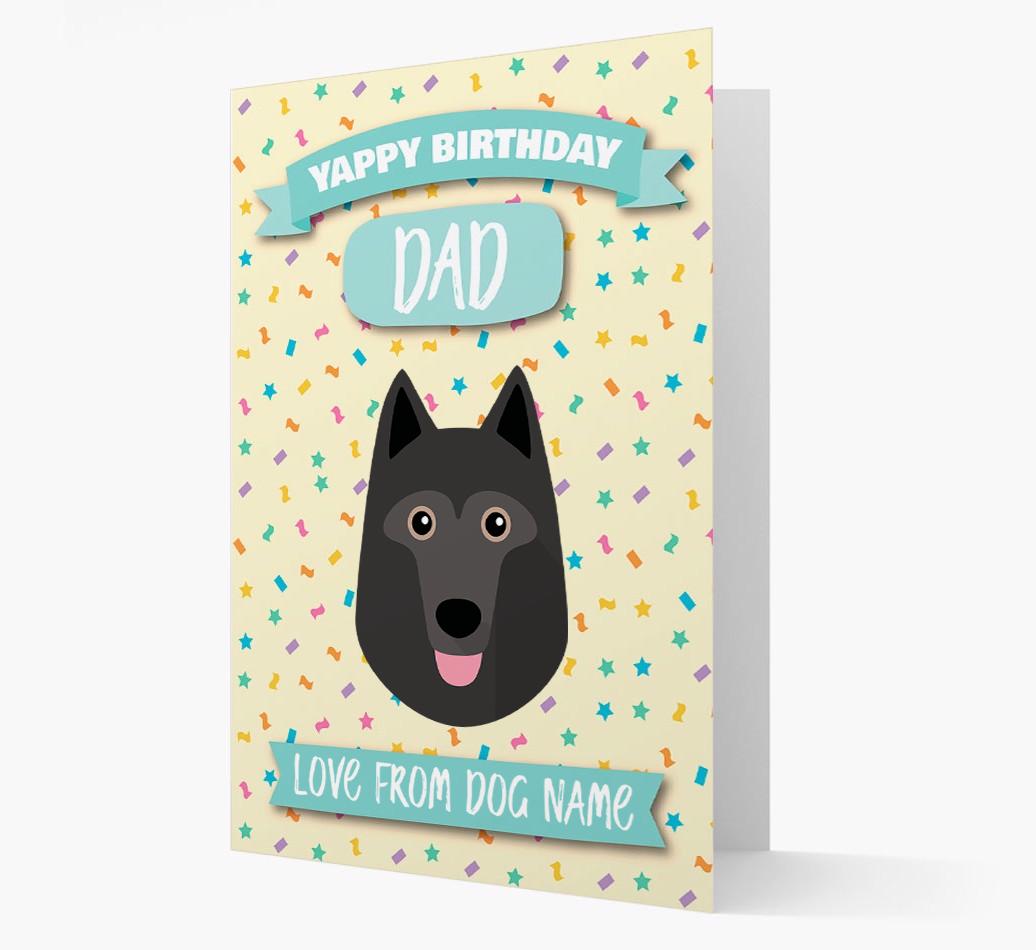 Personalised Card 'Yappy Birthday Dad' with {breedCommonName} Icon