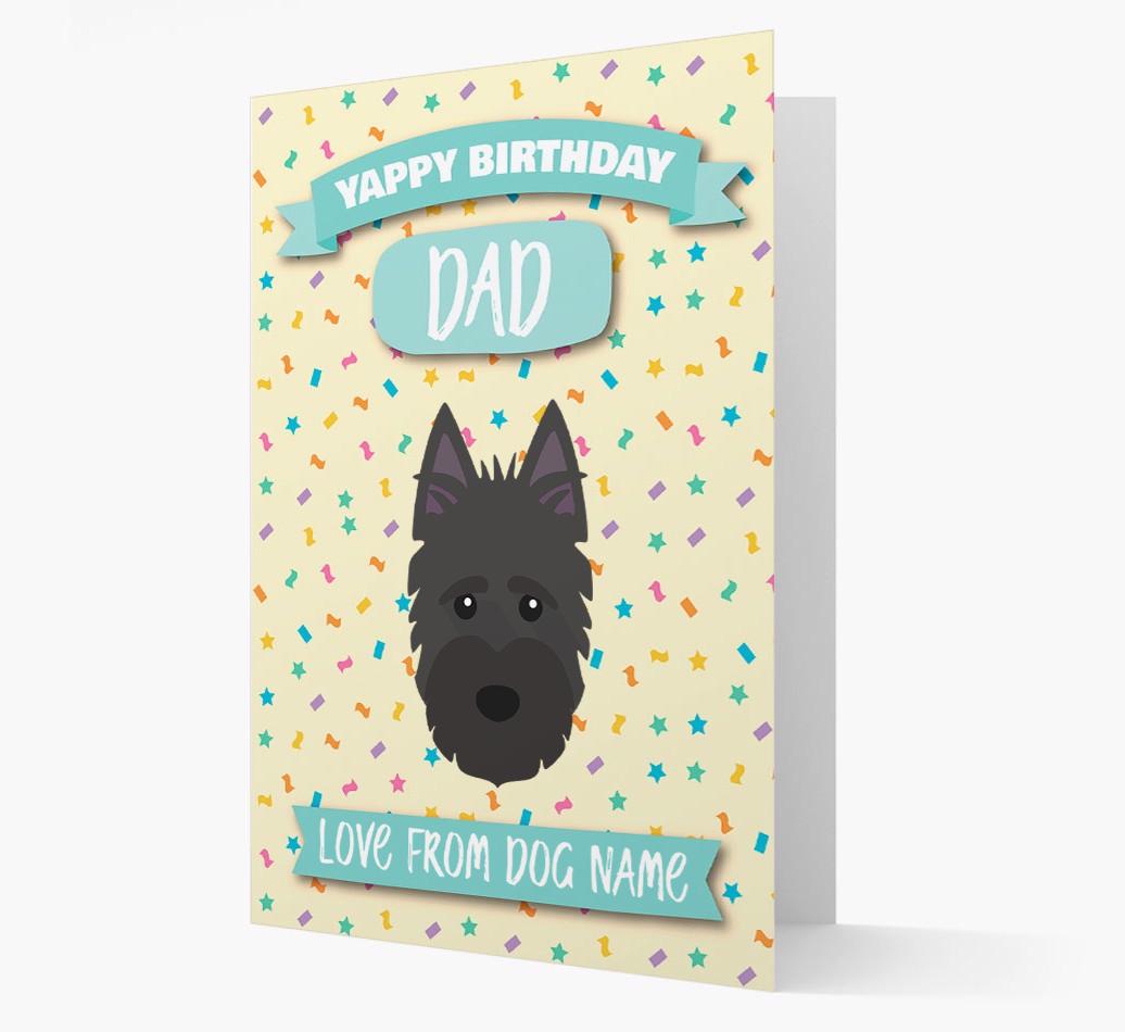 Personalised Card 'Yappy Birthday Dad' with {breedCommonName} Icon