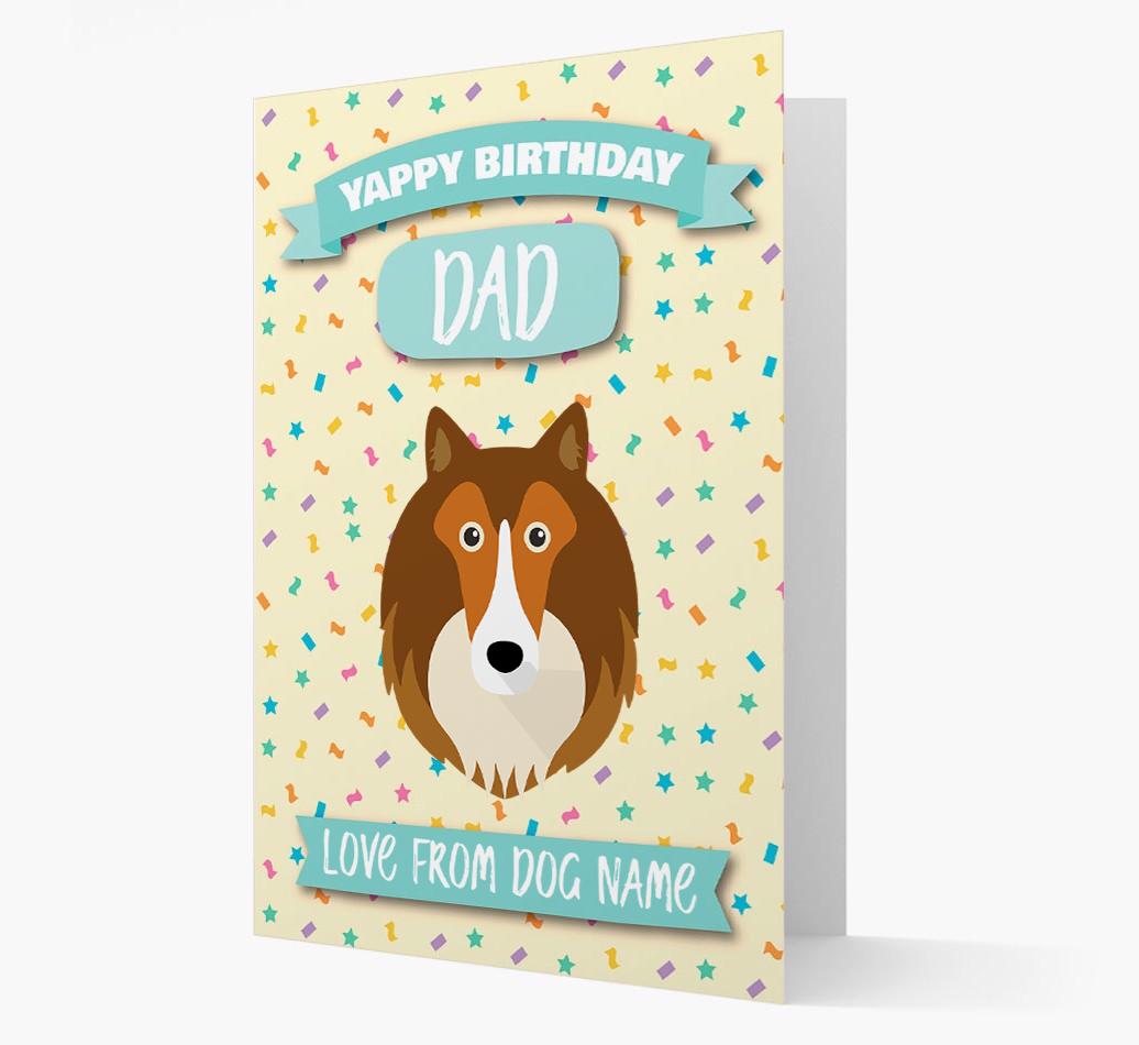 Personalised Card 'Yappy Birthday Dad' with {breedCommonName} Icon