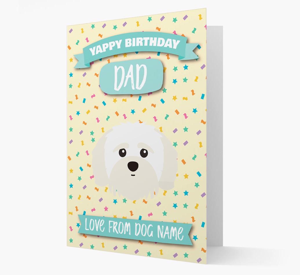 Personalised Card 'Yappy Birthday Dad' with {breedCommonName} Icon