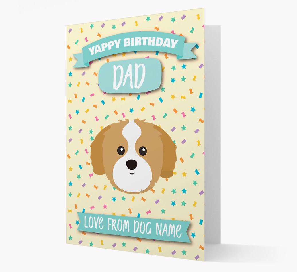 Personalised Card 'Yappy Birthday Dad' with {breedCommonName} Icon