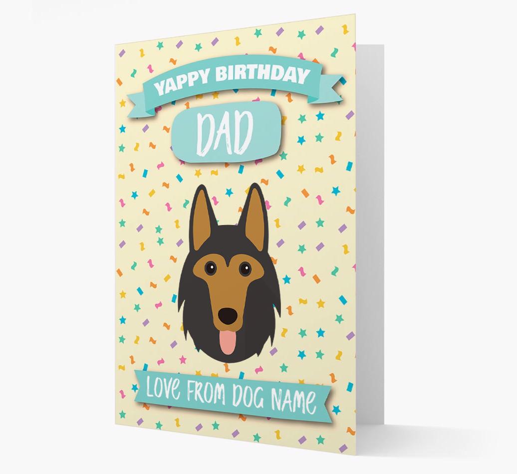 Personalised Card 'Yappy Birthday Dad' with {breedCommonName} Icon