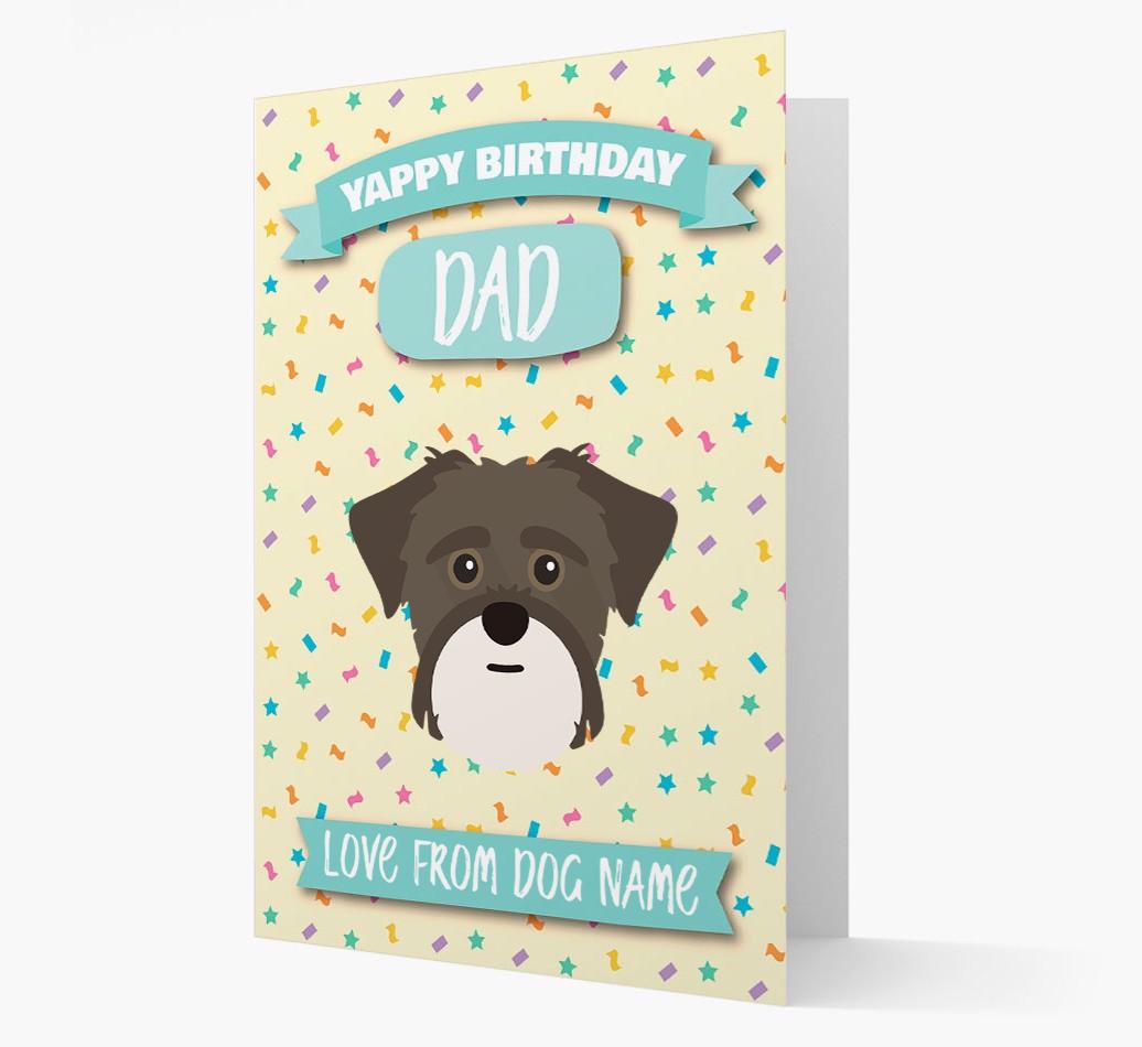 Personalised Card 'Yappy Birthday Dad' with {breedCommonName} Icon