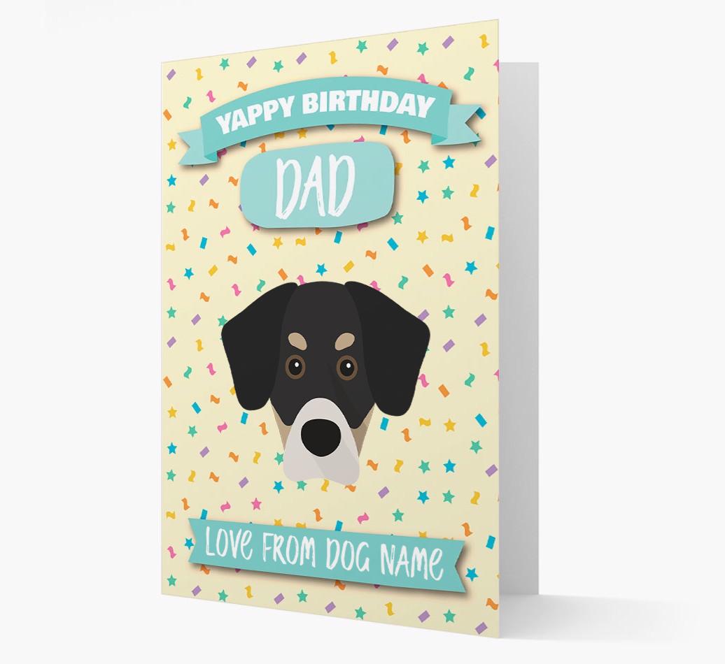 Personalised Card 'Yappy Birthday Dad' with {breedCommonName} Icon