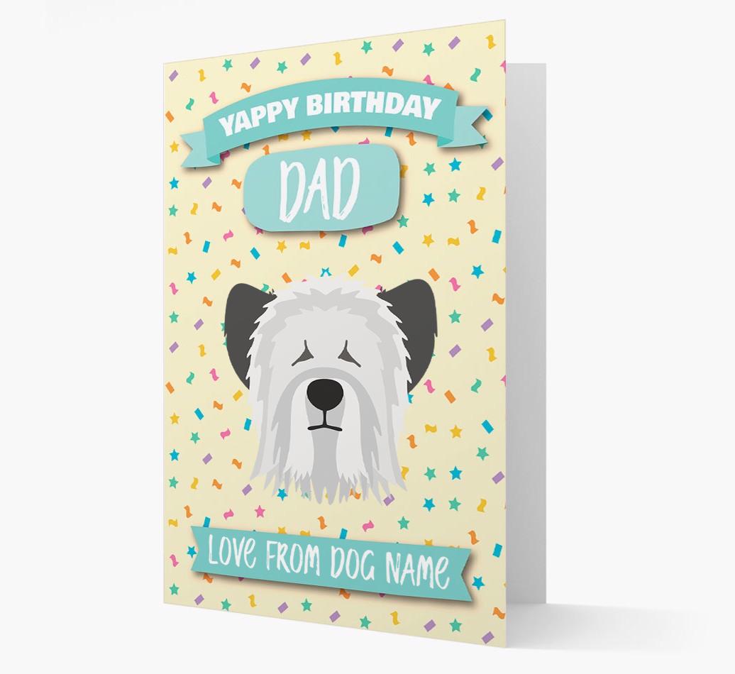 Personalised Card 'Yappy Birthday Dad' with {breedCommonName} Icon