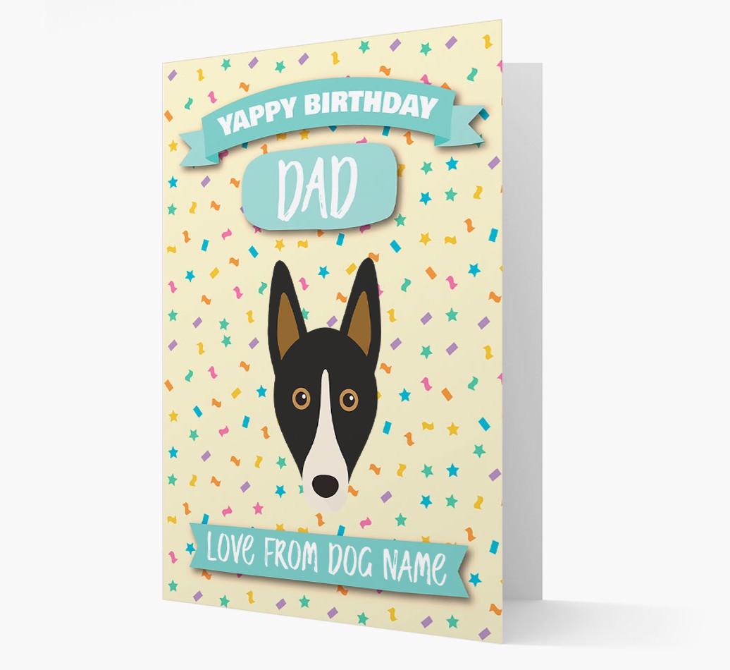 Personalised Card 'Yappy Birthday Dad' with {breedCommonName} Icon
