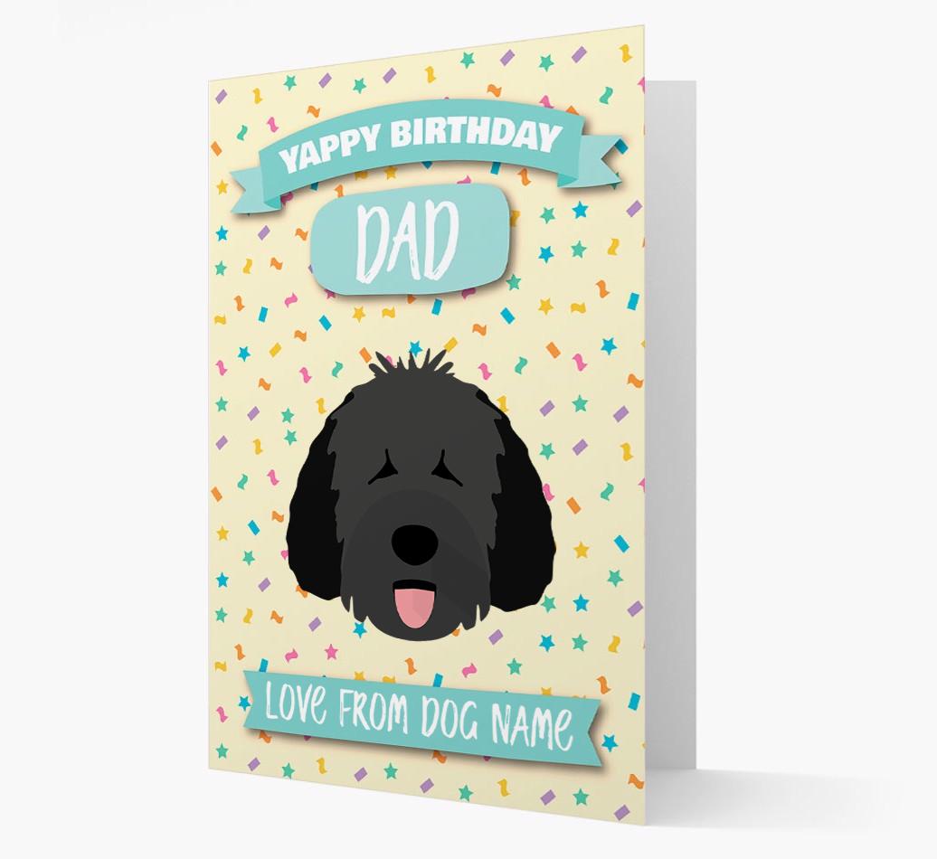 Personalised Card 'Yappy Birthday Dad' with {breedCommonName} Icon