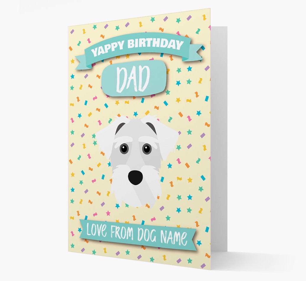 Personalised Card 'Yappy Birthday Dad' with {breedCommonName} Icon