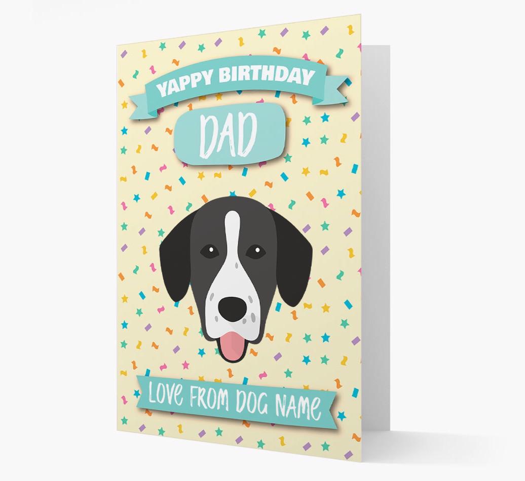 Personalised Card 'Yappy Birthday Dad' with {breedCommonName} Icon