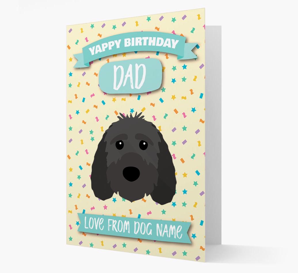 Personalised Card 'Yappy Birthday Dad' with {breedCommonName} Icon