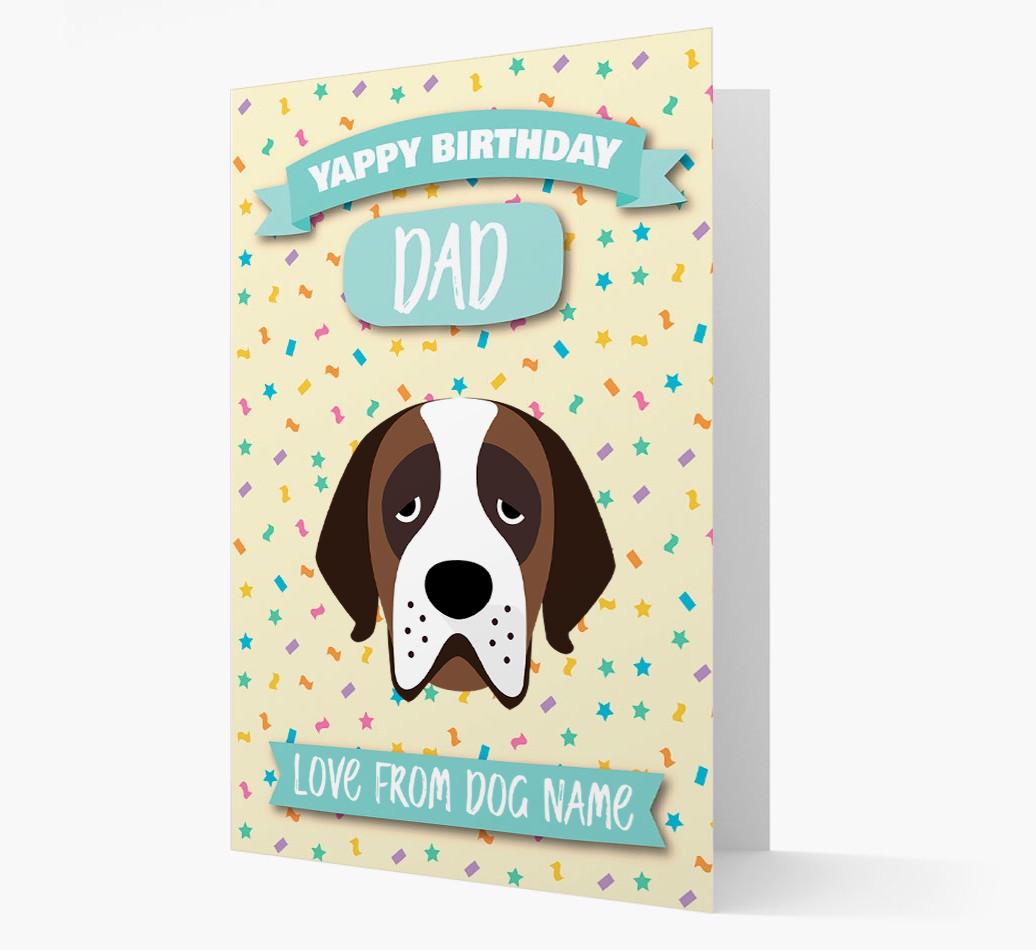 Personalised Card 'Yappy Birthday Dad' with {breedCommonName} Icon