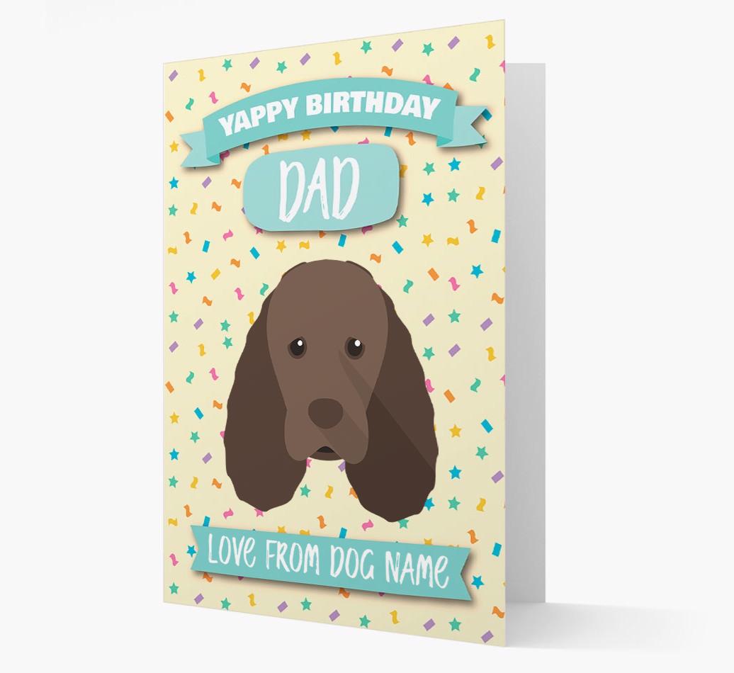 Personalised Card 'Yappy Birthday Dad' with {breedCommonName} Icon