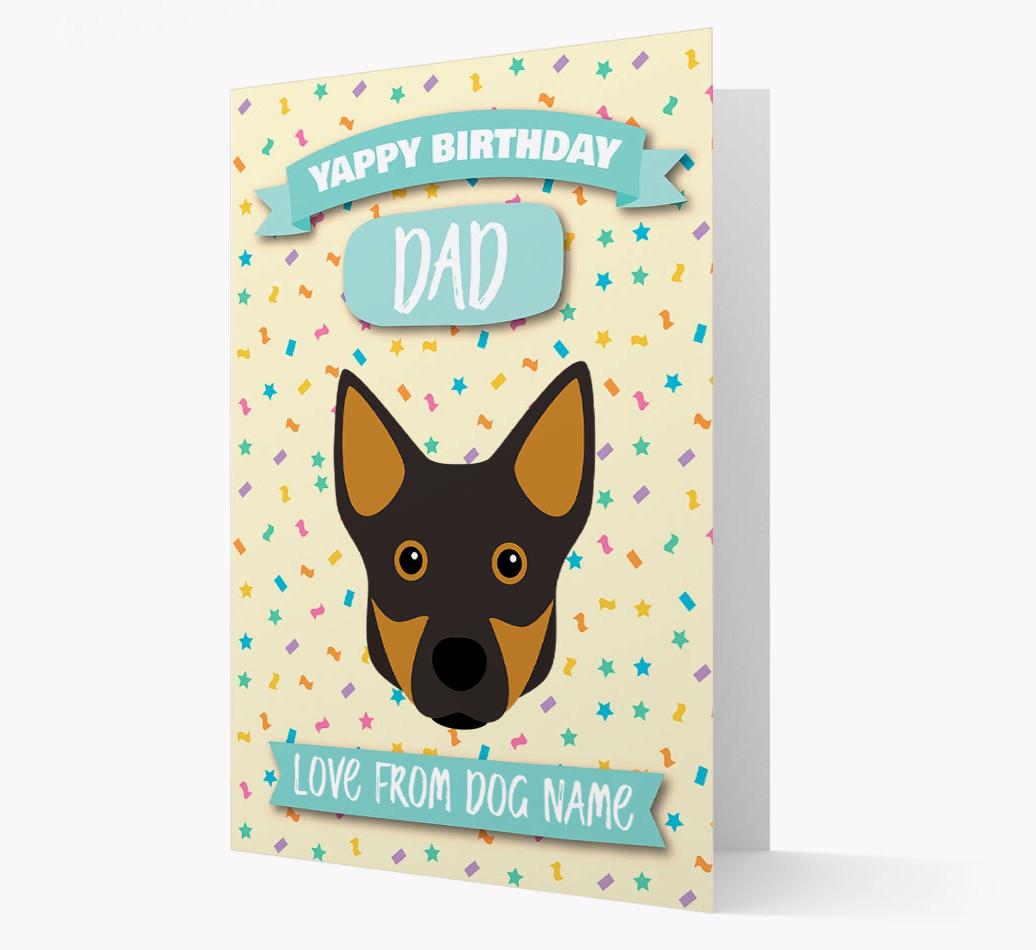 Personalised Card 'Yappy Birthday Dad' with {breedCommonName} Icon