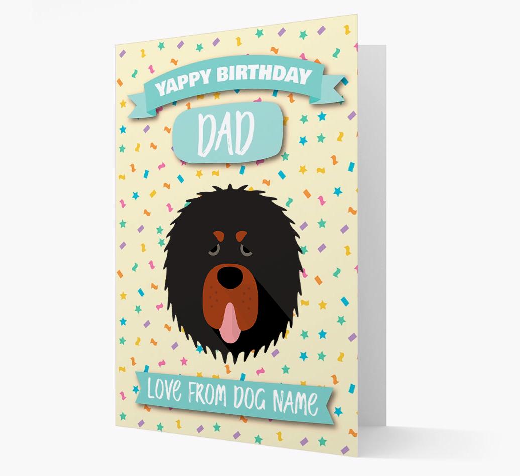 Personalised Card 'Yappy Birthday Dad' with {breedCommonName} Icon