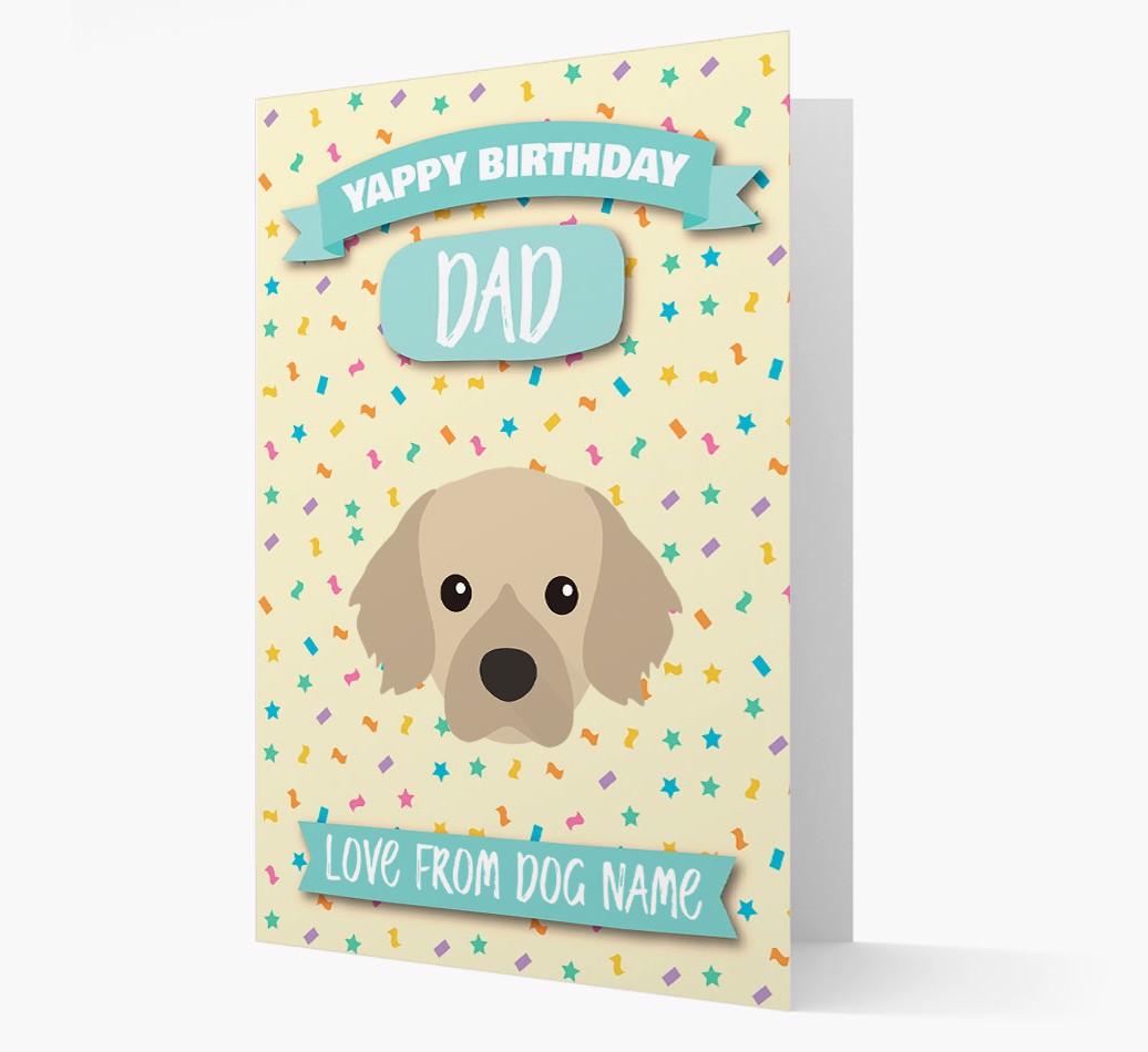 Personalised Card 'Yappy Birthday Dad' with {breedCommonName} Icon