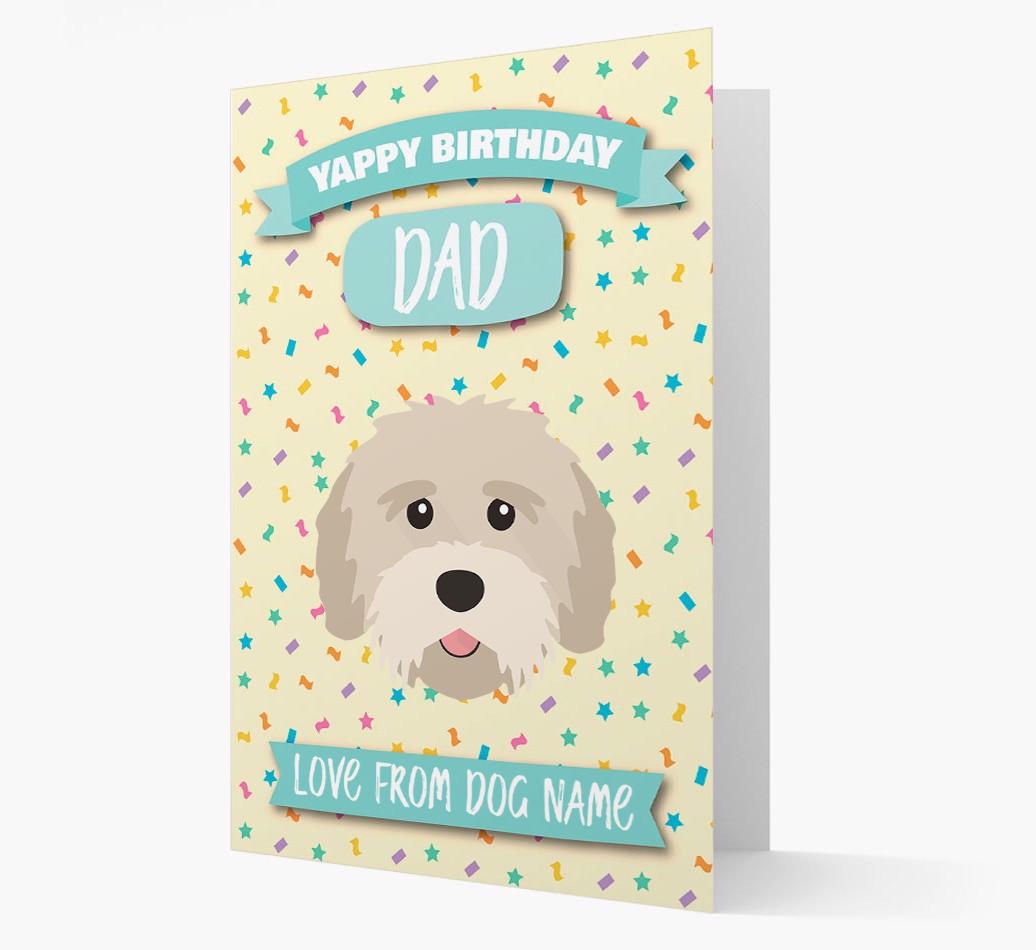 Personalised Card 'Yappy Birthday Dad' with {breedCommonName} Icon