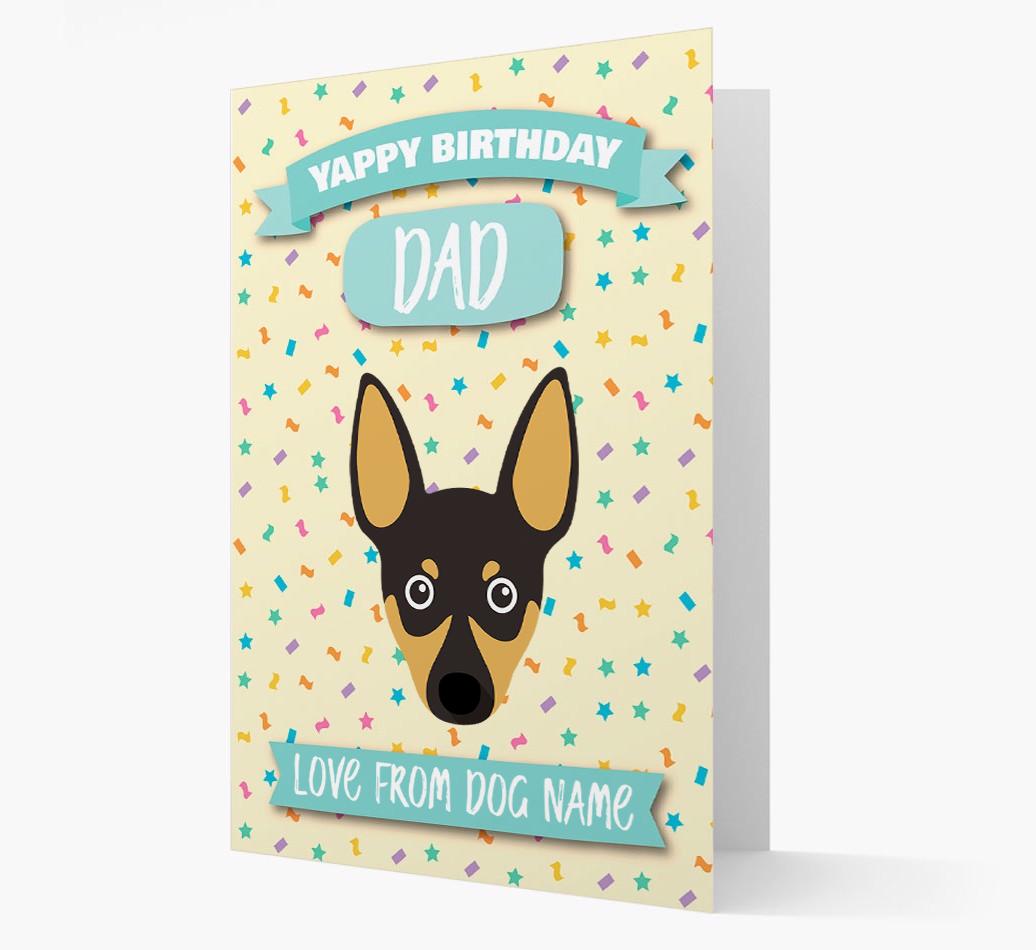 Personalised Card 'Yappy Birthday Dad' with {breedCommonName} Icon