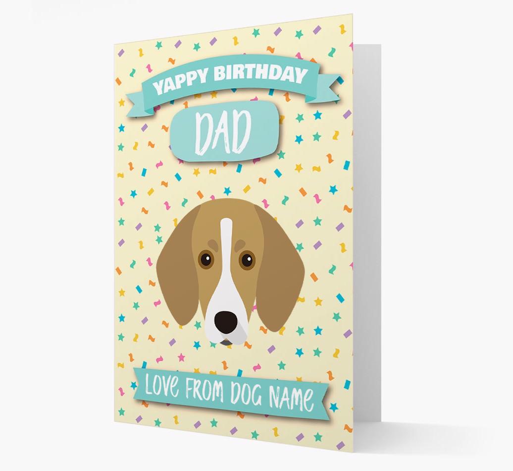 Personalised Card 'Yappy Birthday Dad' with {breedCommonName} Icon