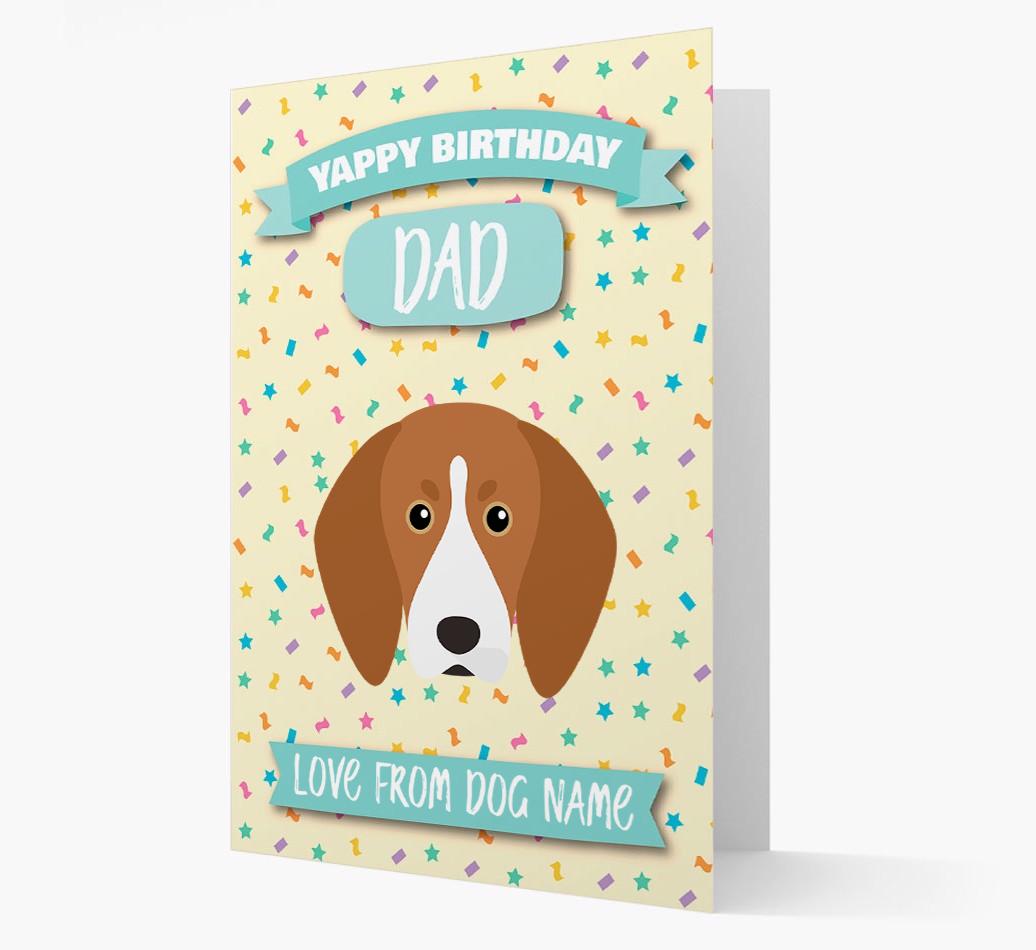 Personalised Card 'Yappy Birthday Dad' with {breedCommonName} Icon