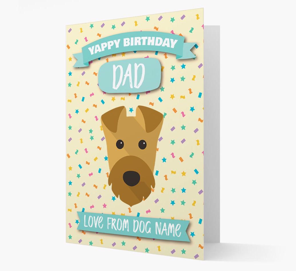 Personalised Card 'Yappy Birthday Dad' with {breedCommonName} Icon