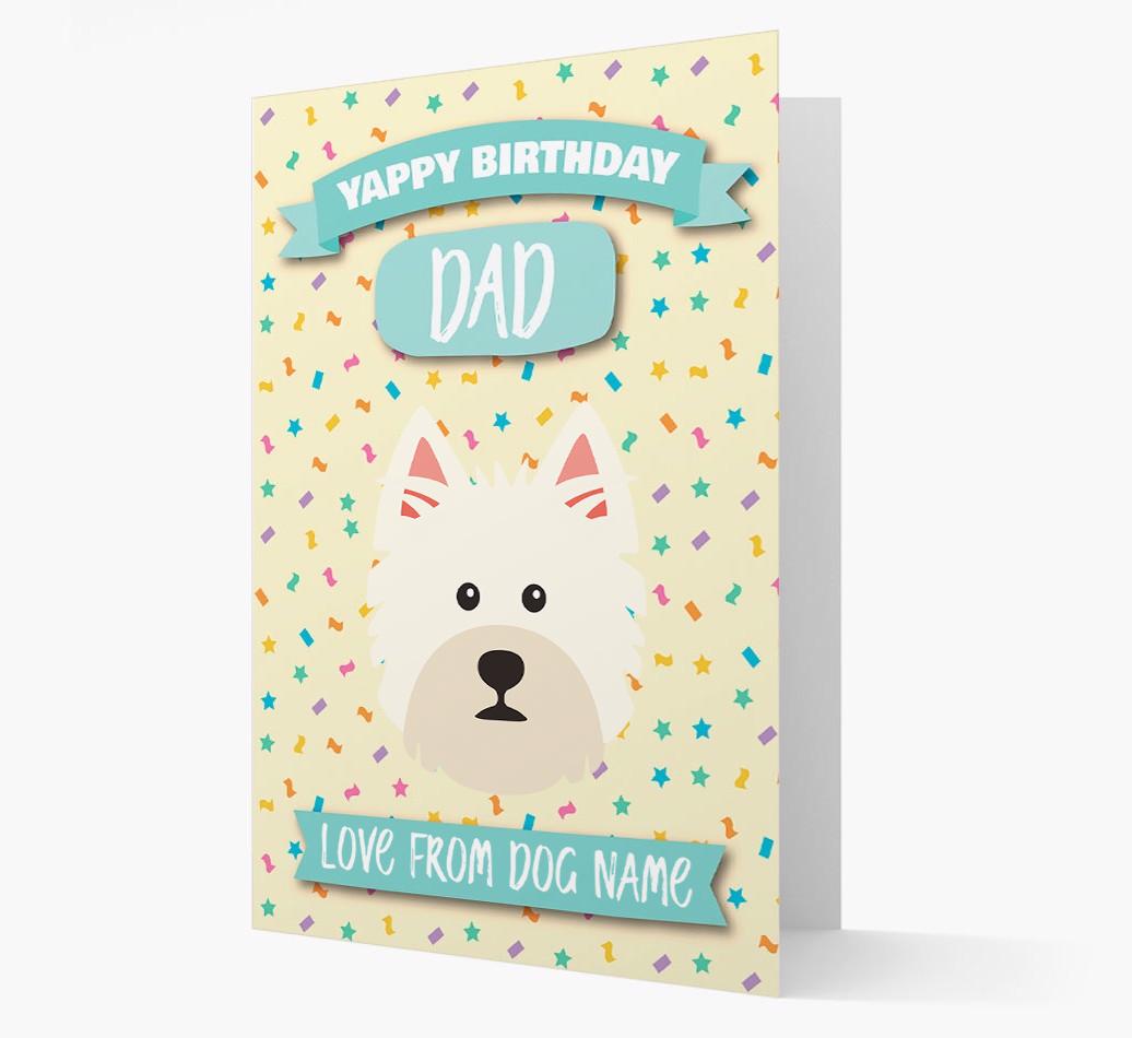 Personalised Card 'Yappy Birthday Dad' with {breedCommonName} Icon