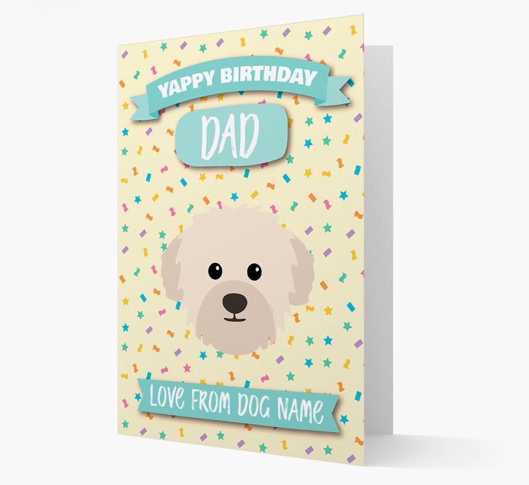 Personalised Card 'Yappy Birthday Dad' with {breedCommonName} Icon