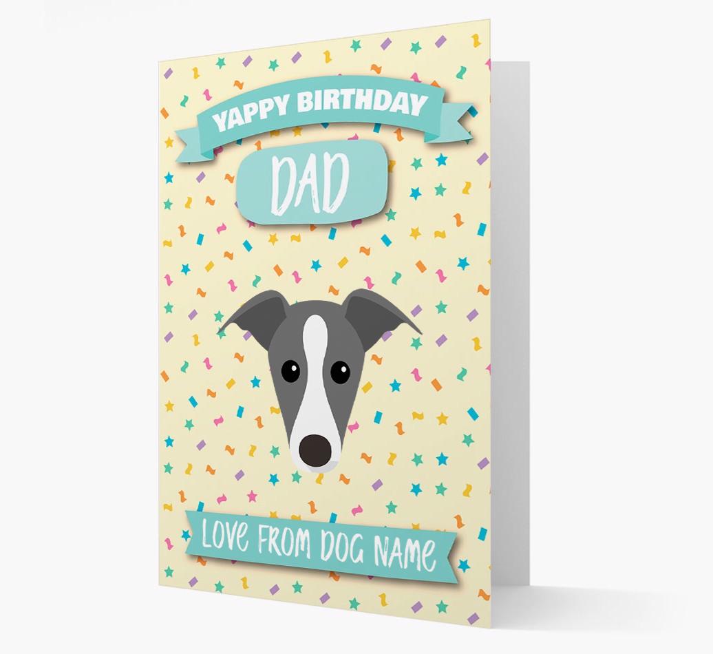Personalised Card 'Yappy Birthday Dad' with {breedCommonName} Icon