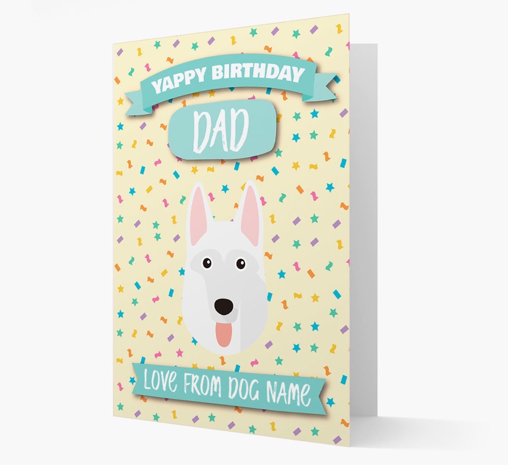 Personalised Card 'Yappy Birthday Dad' with {breedCommonName} Icon