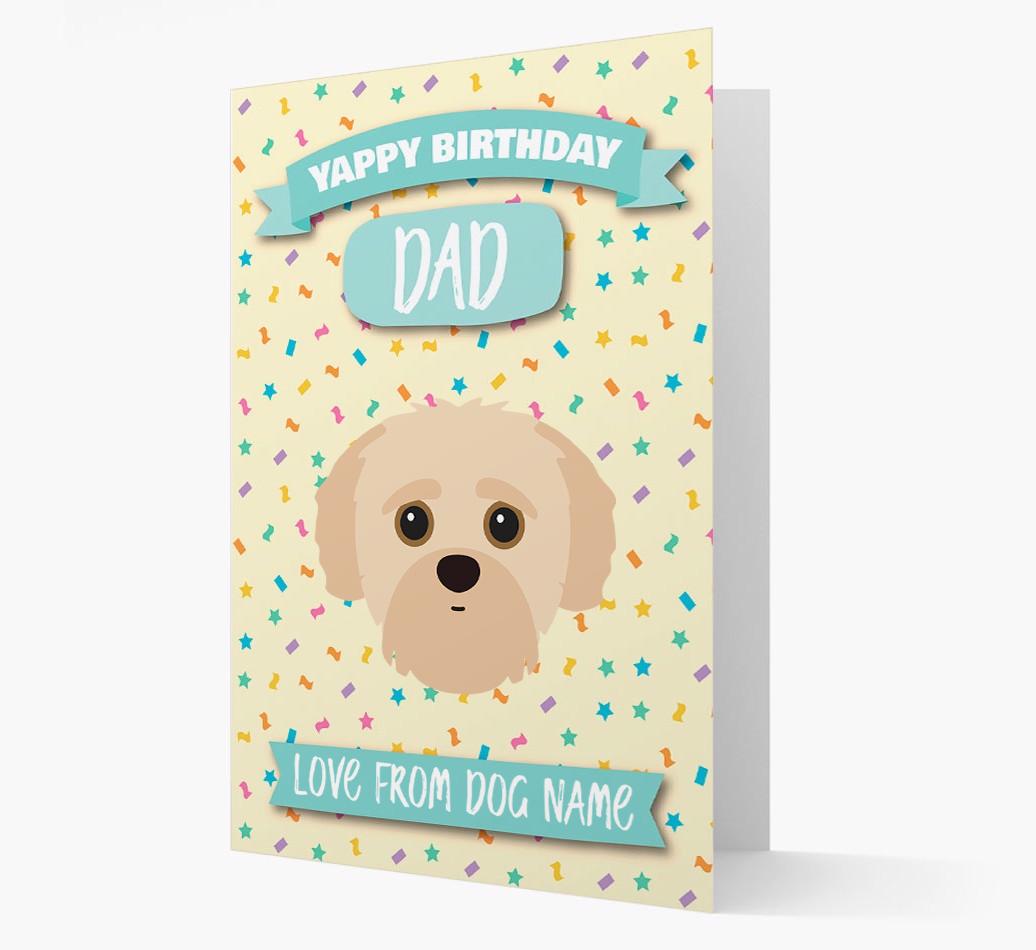 Personalised Card 'Yappy Birthday Dad' with {breedCommonName} Icon