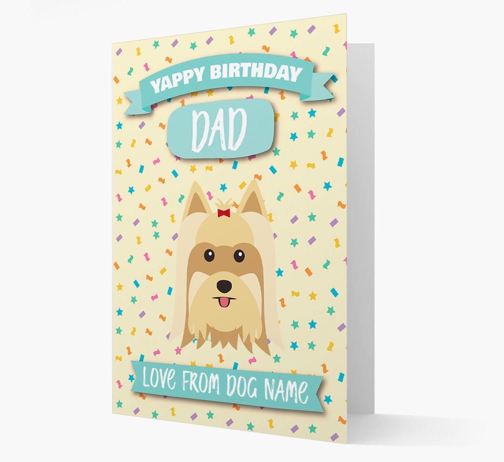 Personalised Card 'Yappy Birthday Dad' with {breedCommonName} Icon
