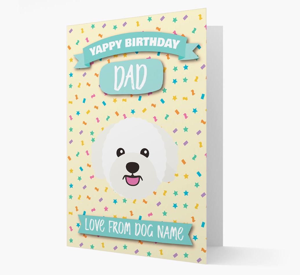 Personalised Card 'Yappy Birthday Dad' with {breedCommonName} Icon