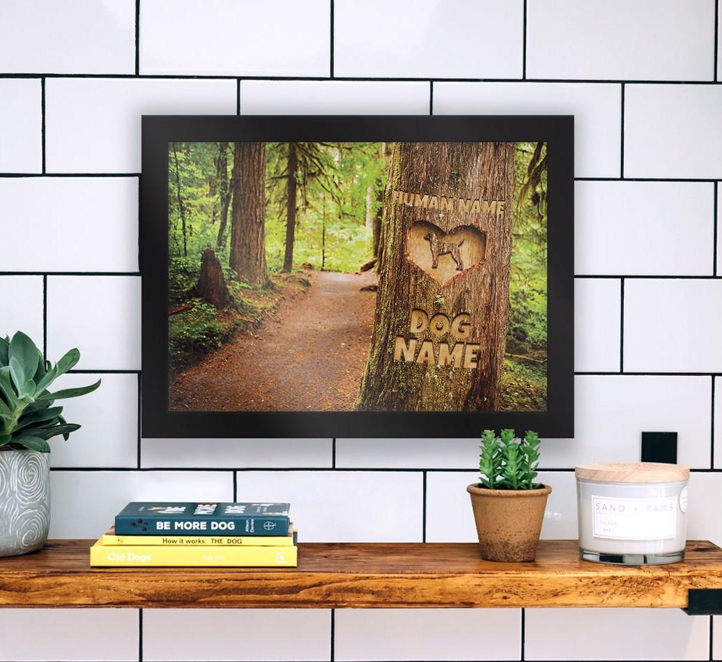 Me and My Dog Tree Carving: Personalised {breedFullName} Framed Print