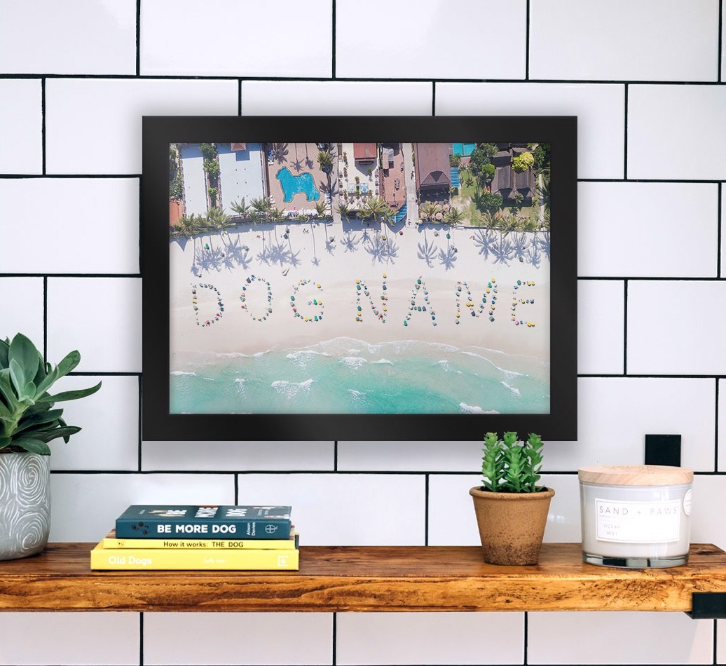 Life's a Beach: Personalised {breedFullName} Framed Print