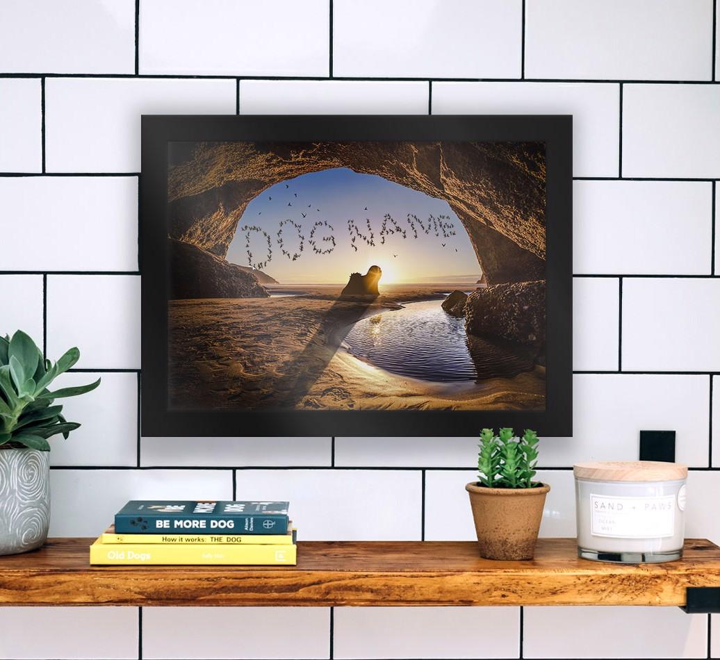 Sunset Cave: Personalized {breedFullName} Framed Print