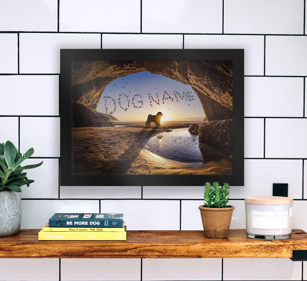 Sunset Cave: Personalized {breedFullName} Framed Print