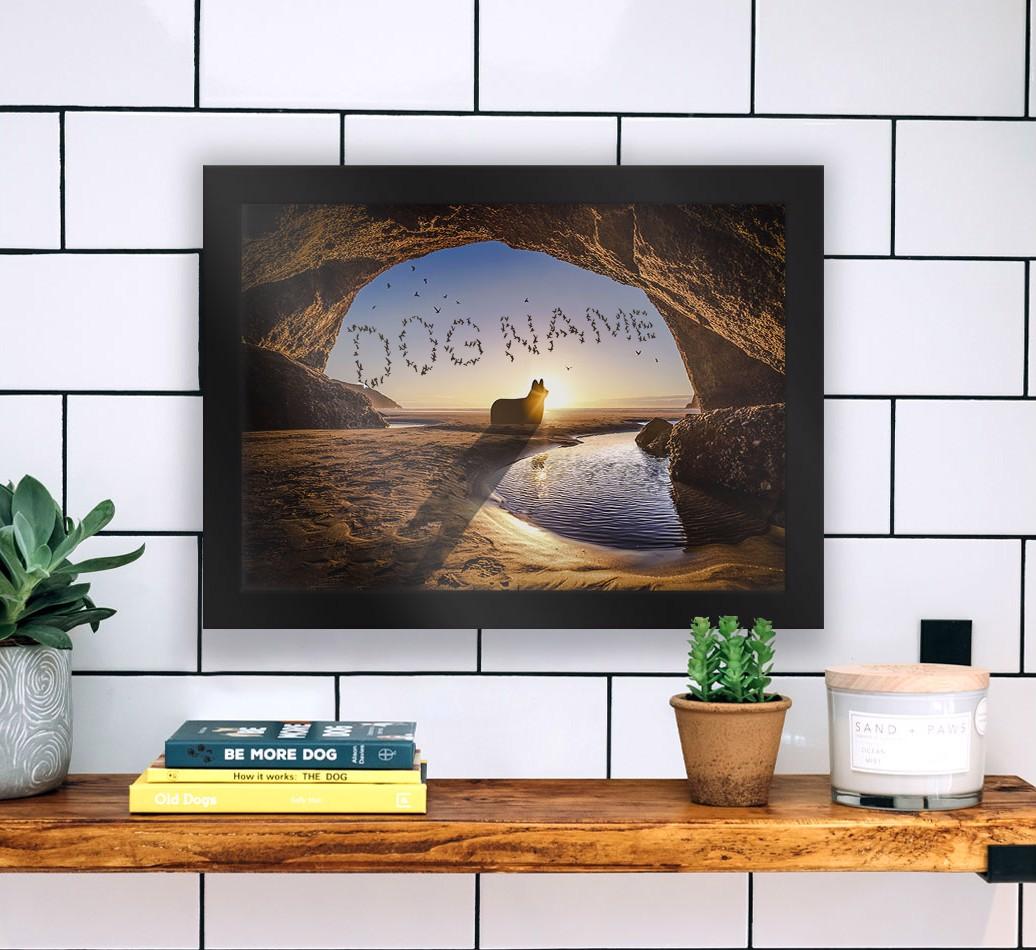Sunset Cave: Personalized {breedFullName} Framed Print