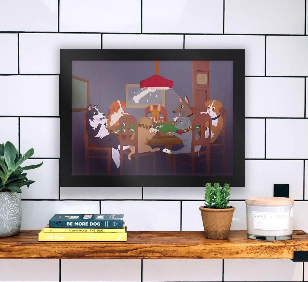 Poker Dogs: Personalised {breedFullName} Framed Print