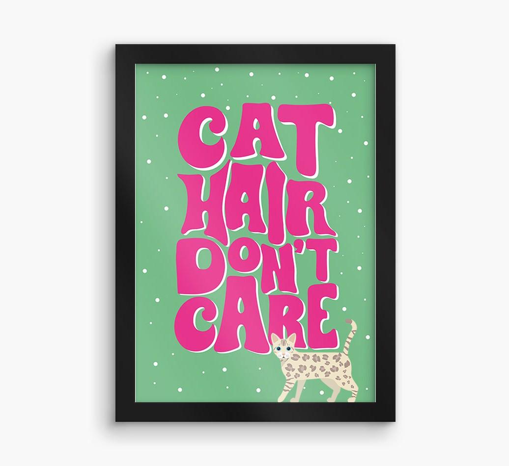 Cat Hair Don't Care: Personalized {breedCommonName} Framed Print