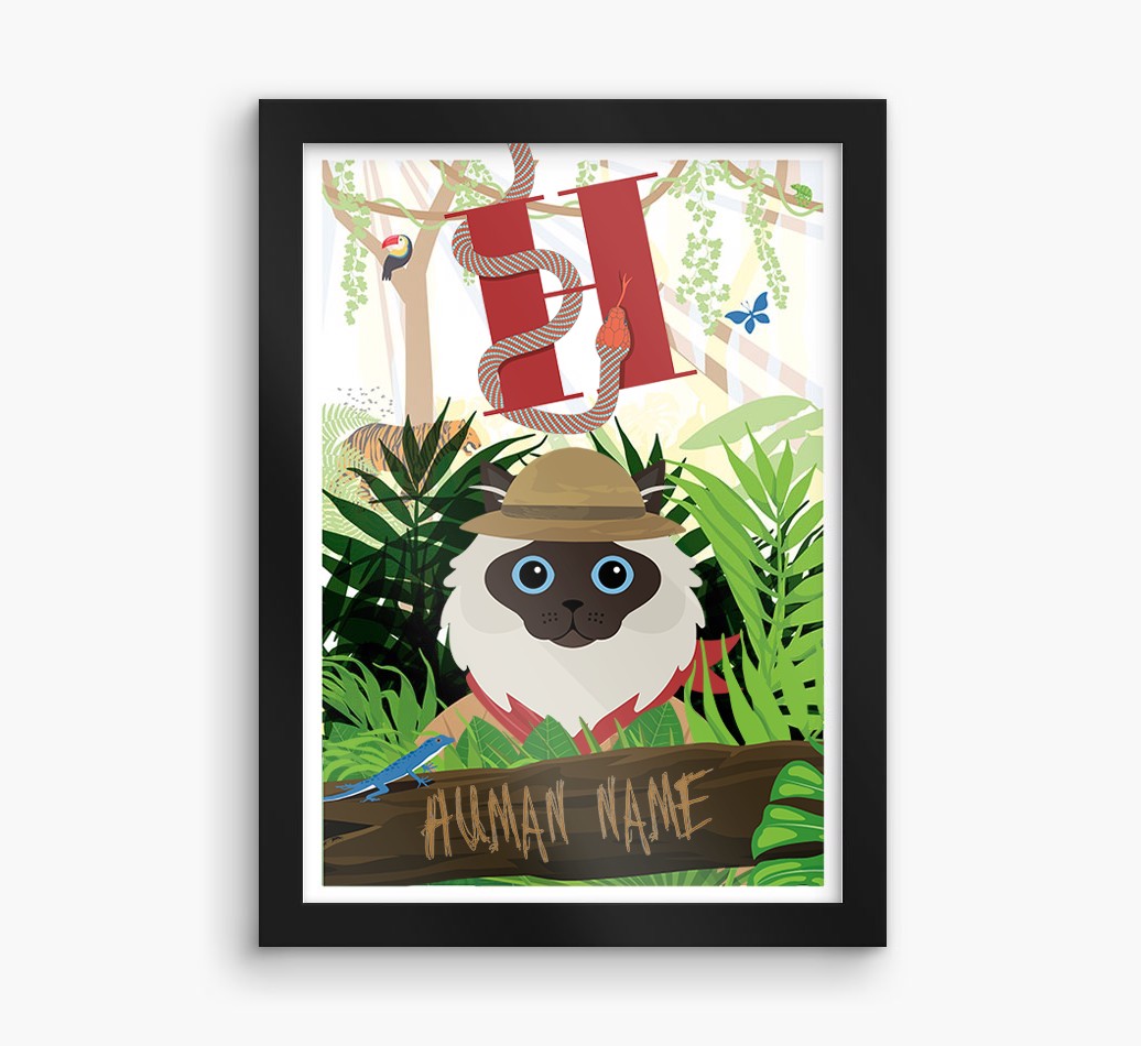 Jungle Initial: Personalised {breedCommonName} Framed Print