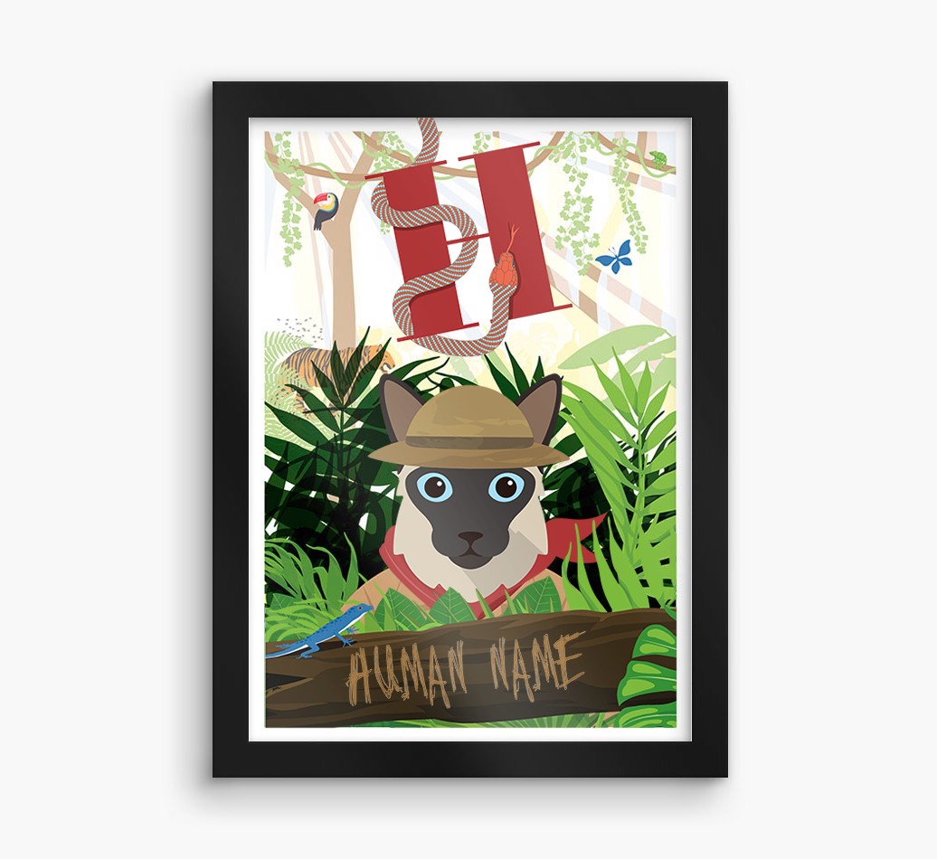 Jungle Initial: Personalised {breedCommonName} Framed Print