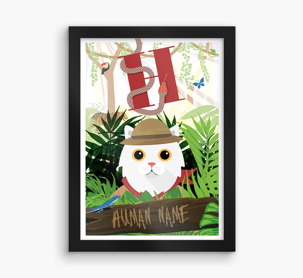 Jungle Initial: Personalised {breedCommonName} Framed Print