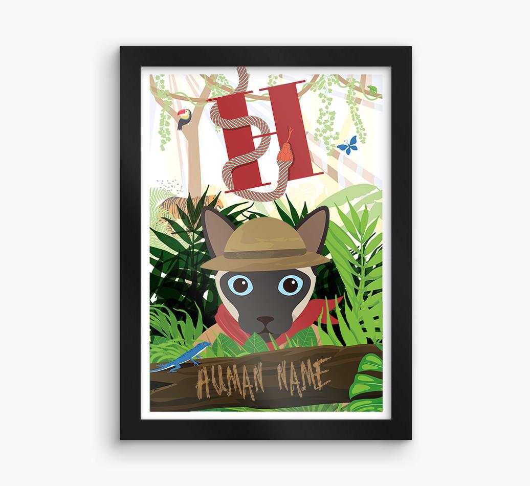 Jungle Initial: Personalized {breedCommonName} Framed Print