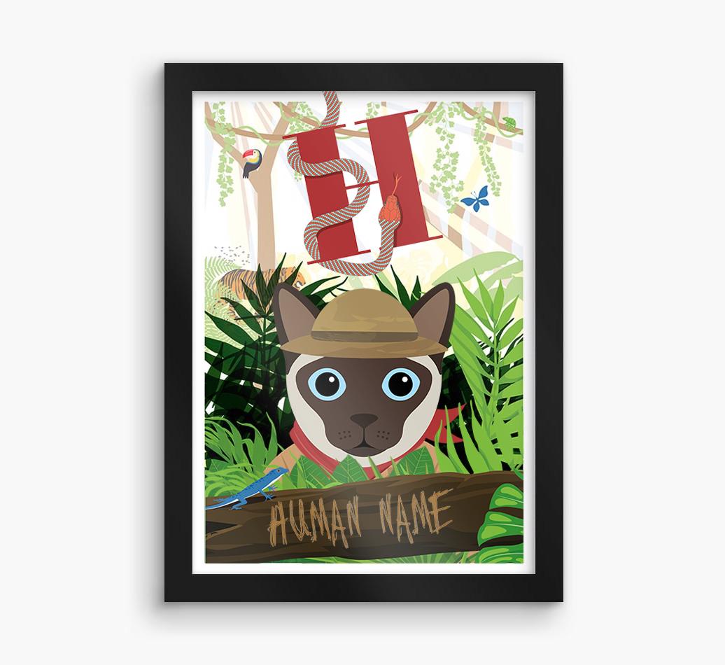 Jungle Initial: Personalized {breedCommonName} Framed Print