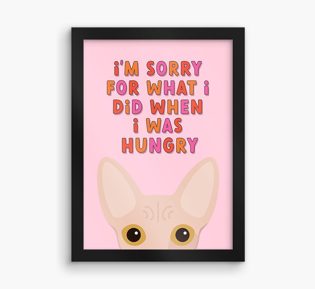 Sorry For What I Did: Personalised {breedCommonName} Framed Print