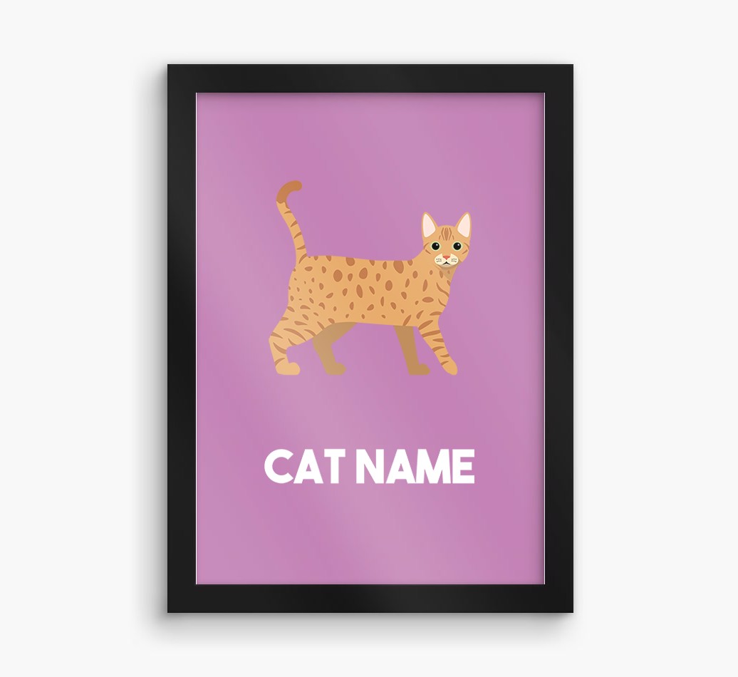 Cat Name & Profile: Personalised {breedCommonName} Framed Print