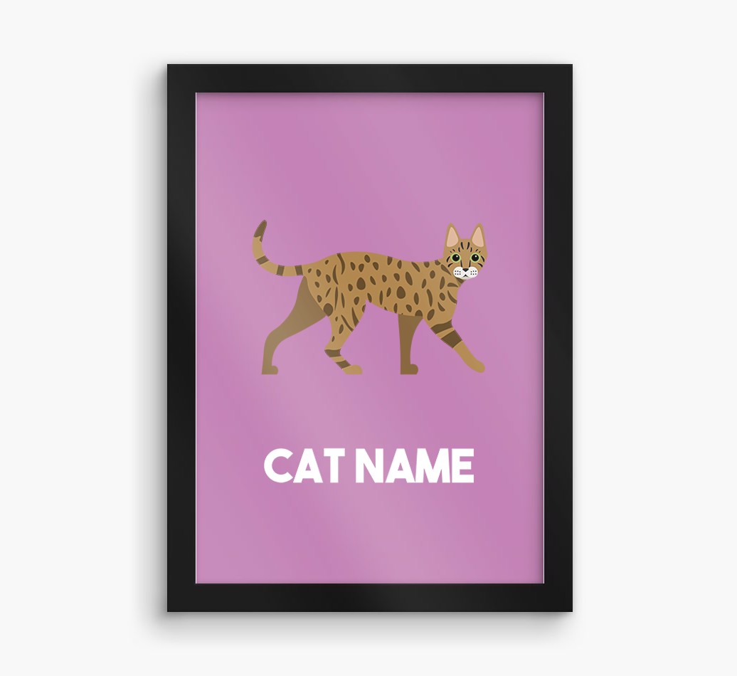 Cat Name & Profile: Personalised {breedCommonName} Framed Print