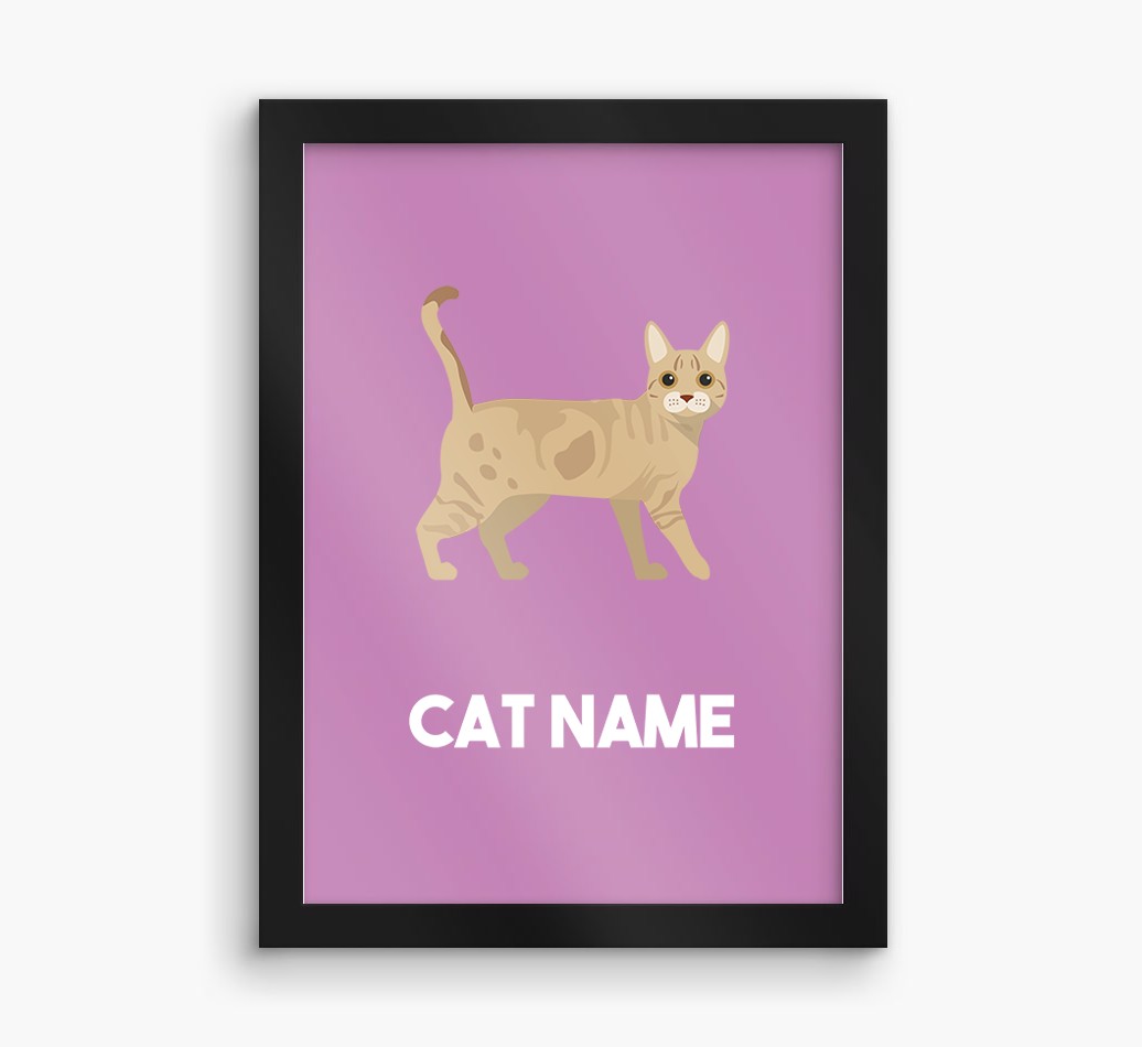 Cat Name & Profile: Personalised {breedCommonName} Framed Print