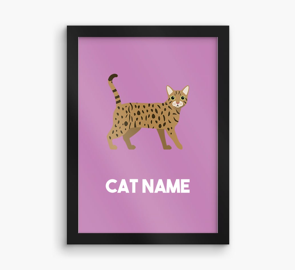 Cat Name & Profile: Personalised {breedCommonName} Framed Print