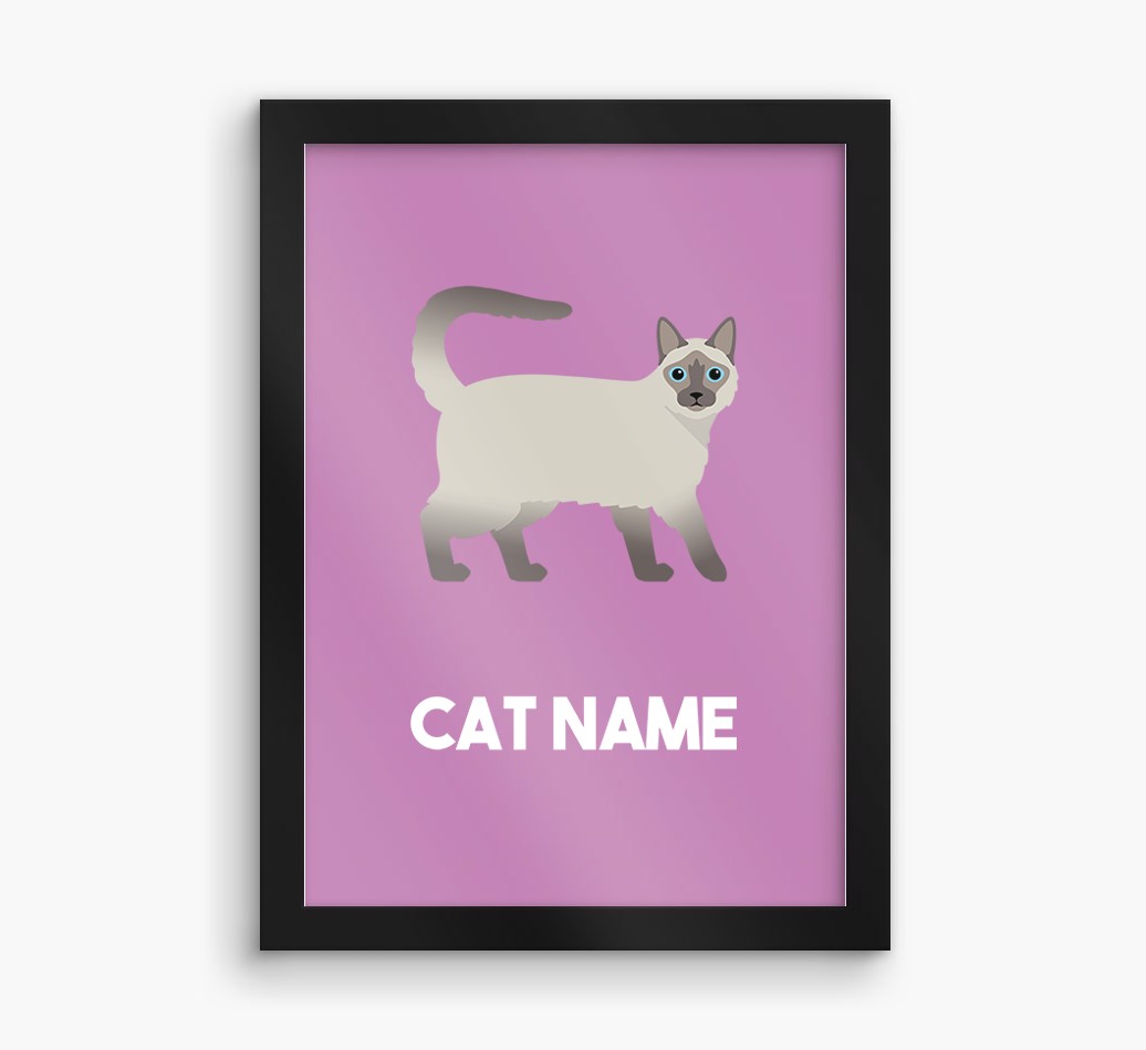 Cat Name & Profile: Personalised {breedCommonName} Framed Print