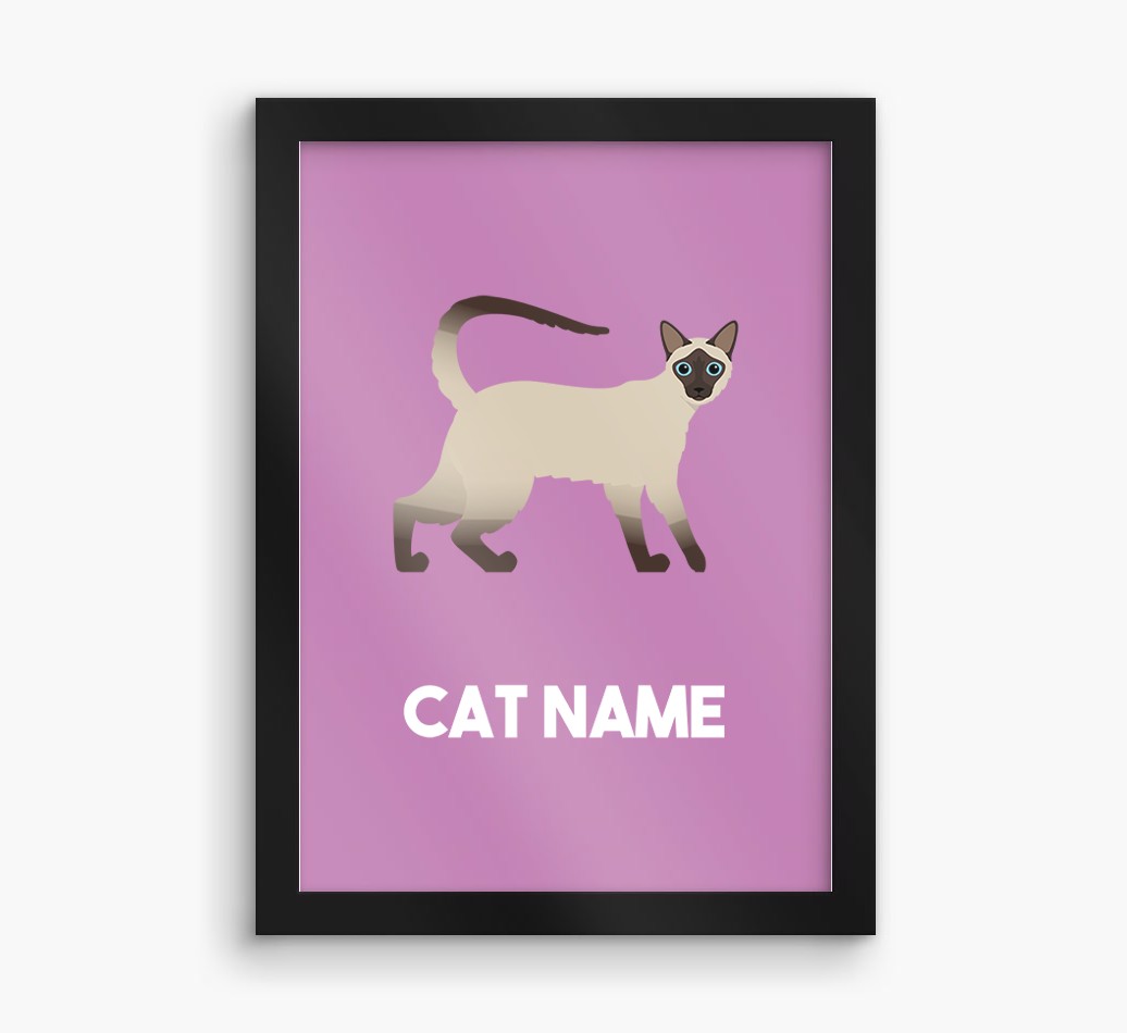 Cat Name & Profile: Personalised {breedCommonName} Framed Print